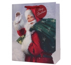 Christmas Gift Bag Traditional Santa Large ( 26 X 32 X 12cm)