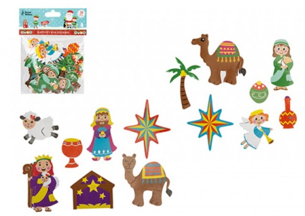Snow White Nativity Eva Stickers 35 Pack - Click Image to Close