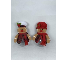 10" Mr / Mrs Gingerbread Christmas Candy Jar