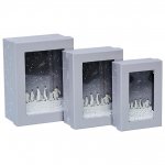 Christmas Set Of 3 Window Box Arctic Skies