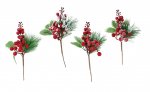 Christmas Berries Pick With Holly 24cm