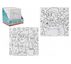 Colour Your Own Christmas Canvas 25cm X 25cm