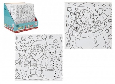 Colour Your Own Christmas Canvas 25cm X 25cm