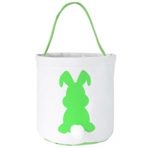EASTER COTTON BUCKET WITH GREEN BUNNY