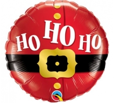 9" Round Ho Ho Ho Santas Belt Balloon