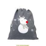 Deluxe Plush Charcoal Reindeer Christmas Sack 50cm X 70cm