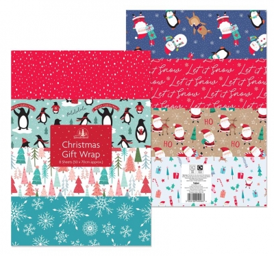 Christmas 8 Sheets Of Gift Wrap