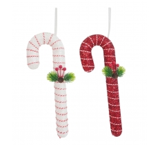Christmas Hanging Glitter Candycane 33Cm