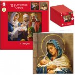 Christmas Square Traditional Religious Card Pack Of 10