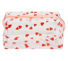 Love You More Printed Pvc Make Up Bag