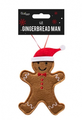 Felt Gingerbread Man Dec 12.5cm X 8.5cm X 0.5cm