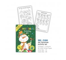 Christmas Santa A6 Mini Activity Pack With Crayons