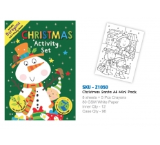 Christmas Santa A6 Mini Activity Pack With Crayons