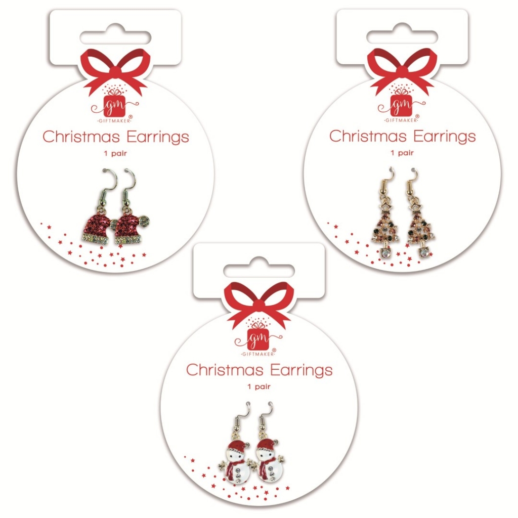 Christmas Dangly Earrings 3 Design - Click Image to Close