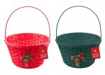Christmas Wicker Basket with Handle & Bell 30cm