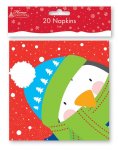 CHRISTMAS NAPKIN CUTE CHARACTER 20 PACK