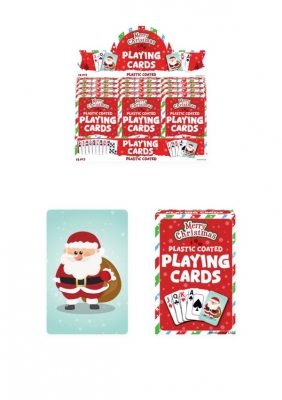 Plastic Coated Christmas Playing Cards (9cm x 6cm)