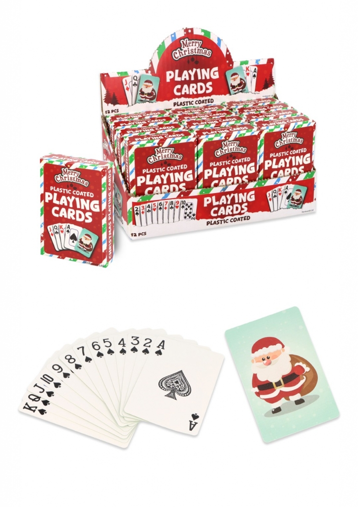 Plastic Coated Christmas Playing Cards (9cm x 6cm) - Click Image to Close