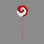 12cmx38cm Lollipop Decoration Red & White
