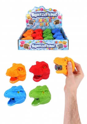 Squeeze Dinosaur Head With Beads 9cm