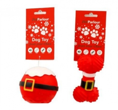 Christmas Santa Bone/ Ball Pet Toy