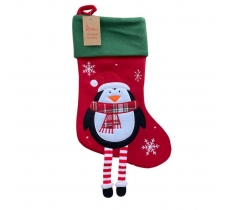 Deluxe Plush Red Penguin With Legs Christmas Stocking