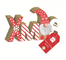 Christmas Decs Gonk Wooden Sign