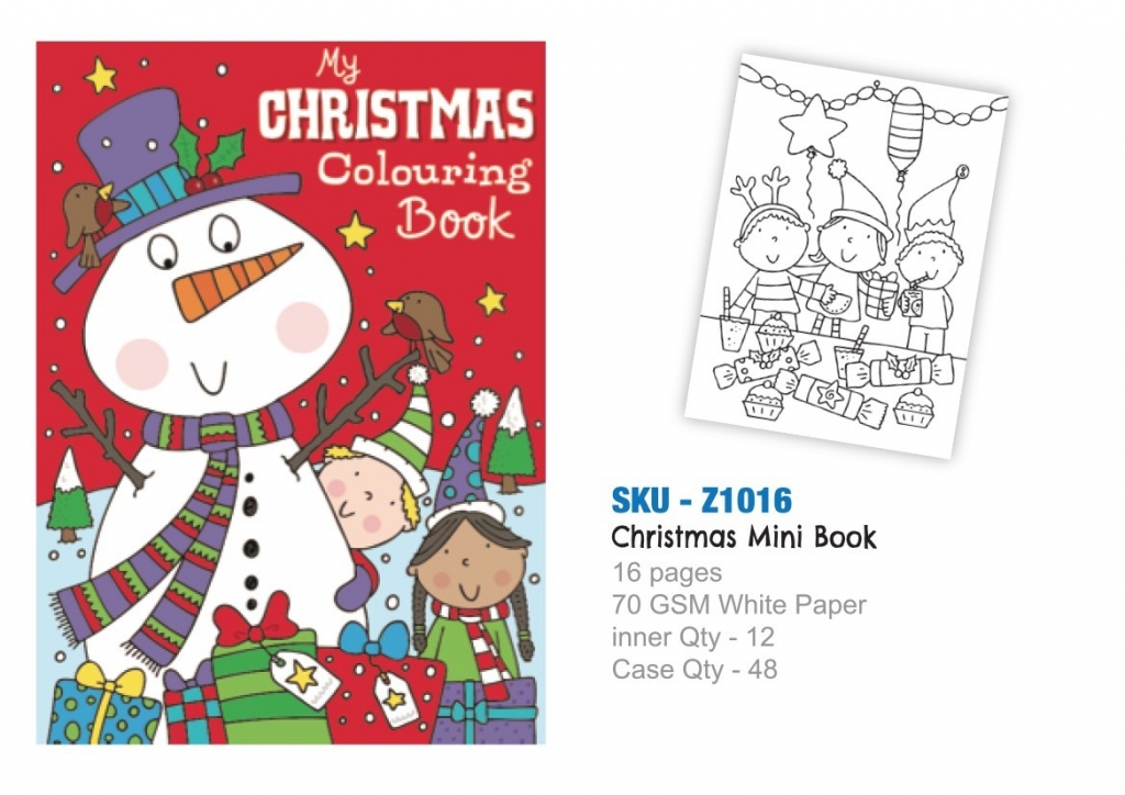 Christmas Mini A6 Colouring Book (VAT ZERO) - Click Image to Close