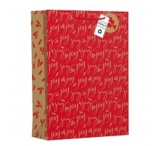 Christmas Red Kraft Text Ex Large Bag