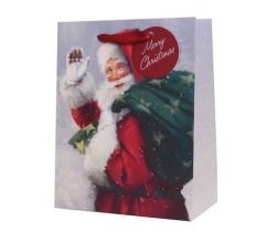 Christmas Gift Bag Traditional Santa Medium ( 18 X 23 X10cm)