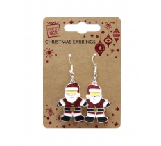 Metal Santa Dangly Earrings