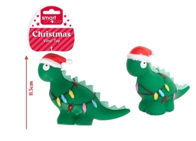 Christmas Smart Choice Squeaky Vinyl Dinosaur Dog Toy