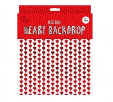 VALENTINE'S DAY HEART FOIL BACKDROP 1M X 2.5M
