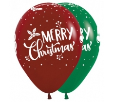 Sempertex 12" Merry Christmas/Happy Santa Latex Balloons25PC