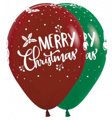 Sempertex 12" Merry Christmas/Happy Santa Latex Balloons25PC