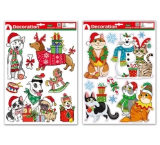 Glitter Pet Christmas Window Clings ( Assorted Styles )