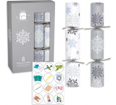Christmas Crackers 12" X 8 Silver & White