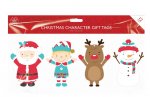 Christmas Figures Foil Tags 12 Pack