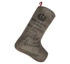 Christmas Jute Stocking With Printing 55cm