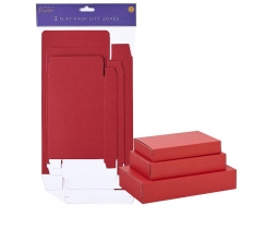 Red 3 Pack Flat Pack Box