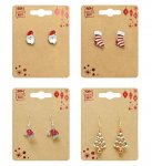 Christmas Novelty Earrings ( Assorted Designs )