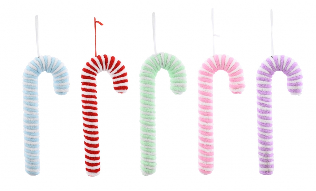 Christmas Plush Candy Cane 22cm - Click Image to Close