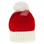 Adult Red/White Beanie Hat