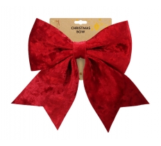 Christmas Velvet Bow 19x26cm Red