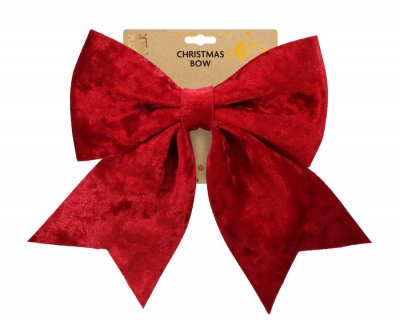 Christmas Velvet Bow 19x26cm Red