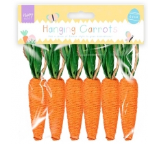 Easter Hanging Carrots 6pk