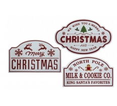 Large Red & White Christmas Signs