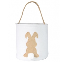 EASTER COTTON BUCKET WITH NATURAL BUNNY