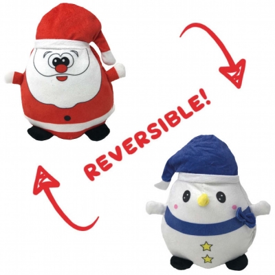 Reversible Santa/Snowman Christmas Plush 15cm