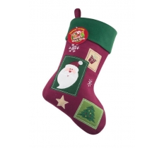 Deluxe Plush Vintage Santa Christmas Stocking 40cm x 25cm